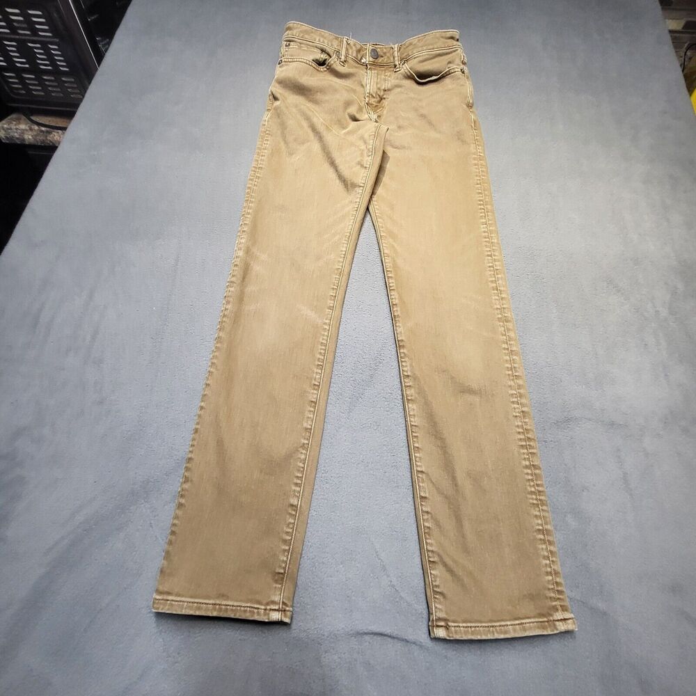 American Eagle Mens‎ 28x30 Brown Slim Straight Jeans Stretch Distressed Denim